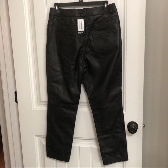 GENUINE LEATHER Straight Leg Pants - Picture 4 of 10